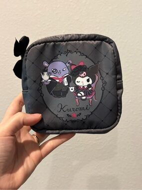 Sanrio Kuromi Dark Gray Pouch with Pink Details